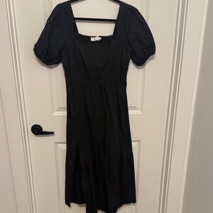 Astr The Label Black Midi Dress, Large
